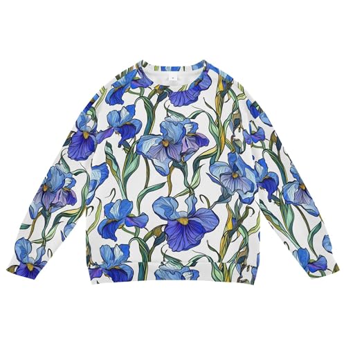 JUNZAN Cartoon Iris White Little Girls Sweatshirts Hoodies Crewneck Hoodie for Boys Athletic 4T