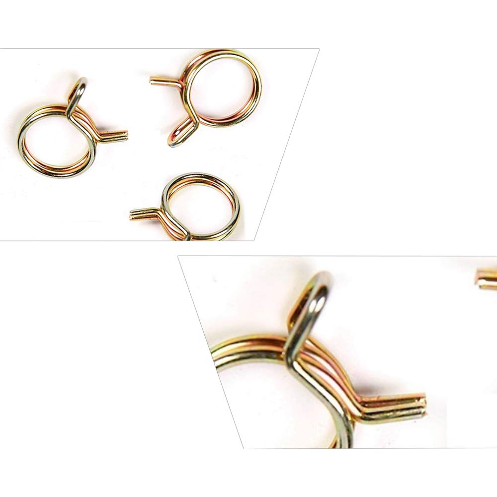 YOFASEN Pipe Clamps - Premium Quality Spring Clip Fuel Line Hose Water Pipe Air Tube Clamps Fastener Set, Package3, Gold - Image 4