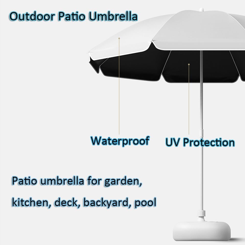 1,6 M Sonnenschirm, UV-Schutz, Durable Terrasse Sonnenschirm, for Garten, Hof, Strand und Pool (Color : White, Size : 1. 6m(5.3ft))