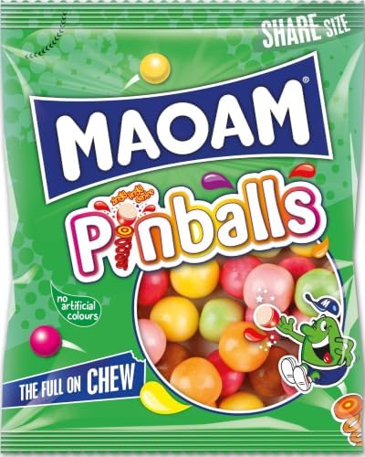 MAOAM Pinballs – Chewy and Fruity Sweets – 140g Share Size