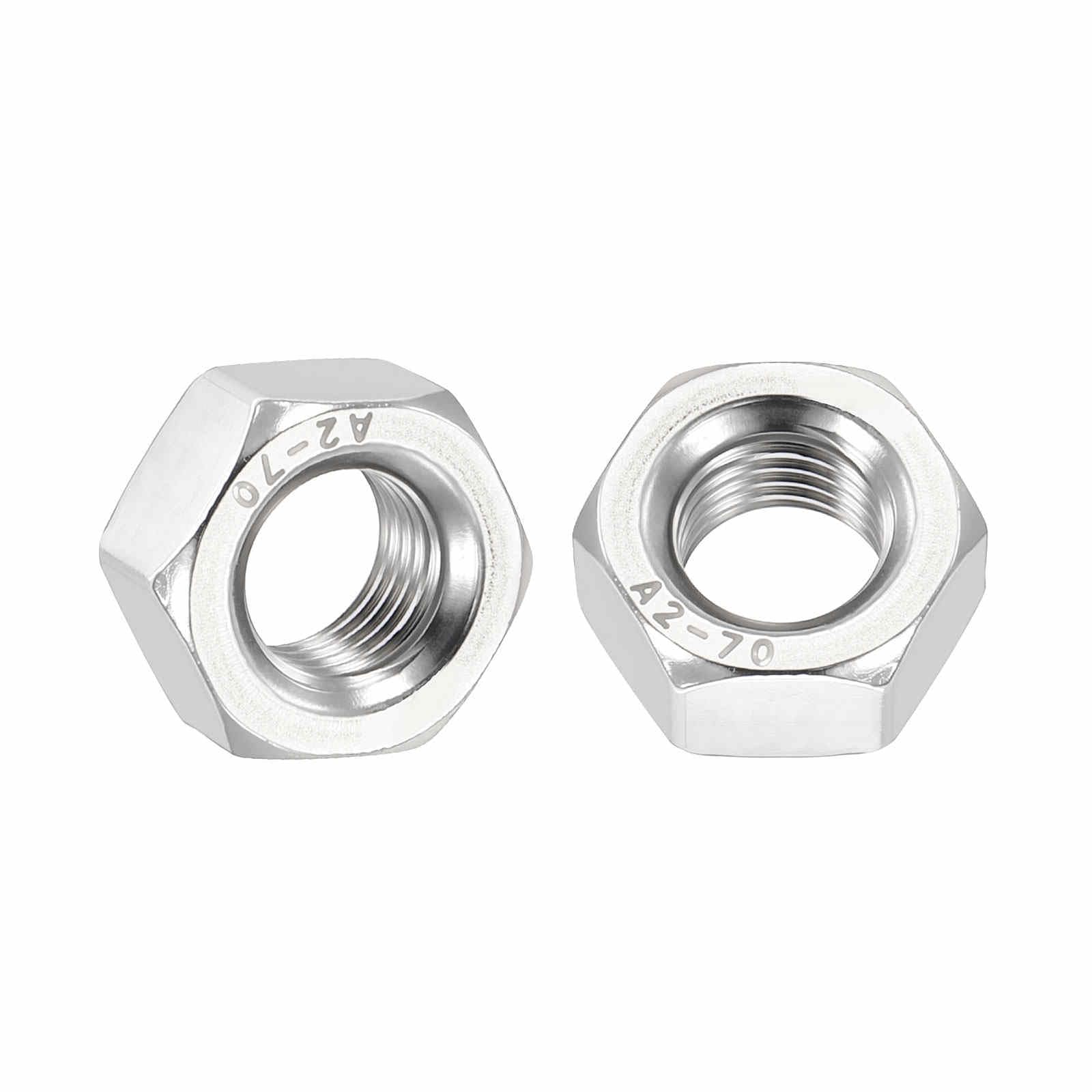 Kozelo 20pcs Hex Nuts - [M8-1] 304 Stainless Steel 18-8 (A2-70) Hardware Nuts for Mechanical Repair & Assembly, Standard Metric Fine Thread Nut, Bright Finish, Silver