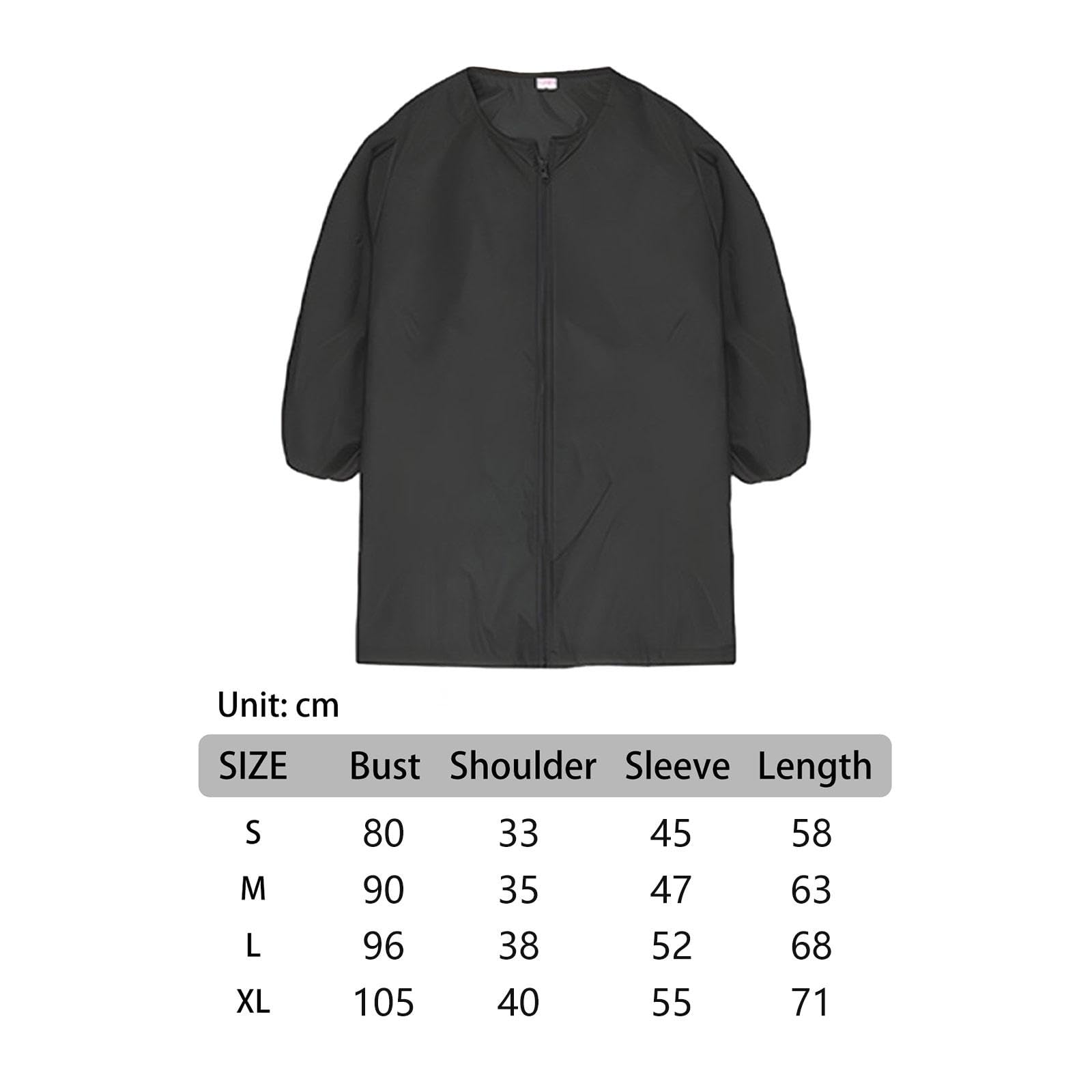 Tablier de peinture pour enfants avec fermeture éclair sur le devant pour filles, garçons, enfants, travail manuel noir, taille XL