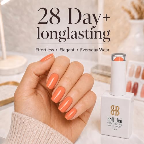 Image of BOLT BEE 15ML Gel Nail Polish 1Pc Clear Pink Glitter Nail Polish Soak Off UV LED Nail Gel Polish Nail Art Starter Manicure Salon DIY at Home, 0.5 OZ (1) (112)