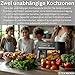 Steinborg® XXL Heißluftfritteuse Dual Zone 14 Liter (8L + 6L) Air Fryer 1700W mit 2 Kammern & 2 unabhängigen Garzonen, Digital Display 10 Programme 60–200°C ohne Öl frittieren Spülmaschinenfester Korb