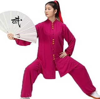 SUNMME Uniforme de Tai Chi para Mujer, Traje Tradicional para Entrenamiento de competición y Ejercicio matutino, Color Rojo-Xsmall (par XL)