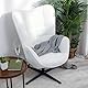39F FURNITURE DREAM Scandinavian Swivel and Height-Adjustable Office Chair with Tilting Function, Fabric, White, 70x80x100CM