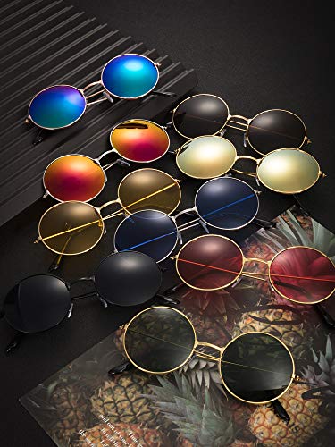 Blulu 28 Pairs Round Hippie Sunglasses Colored Disco Glasses 70s Outfits Groovy Party Decorations Sunglasses for Women Men 5