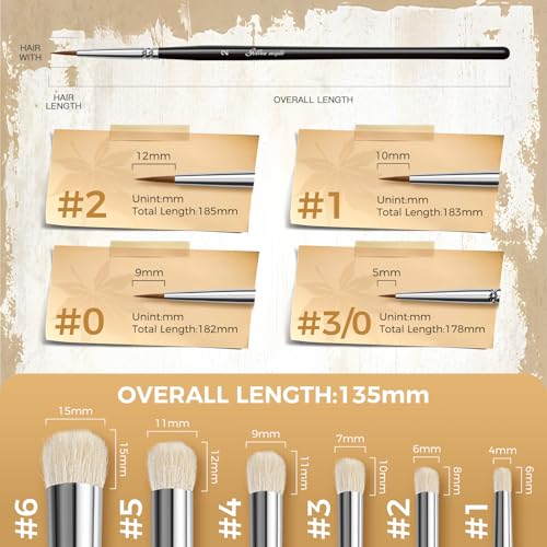 Image of Golden Maple Drybrush Miniature Paint Brushes -10pcs Micro Detail Paint Brush Set, Small Fine Detail Brushes for Acrylics, Watercolors & Paint by Number, Figurine