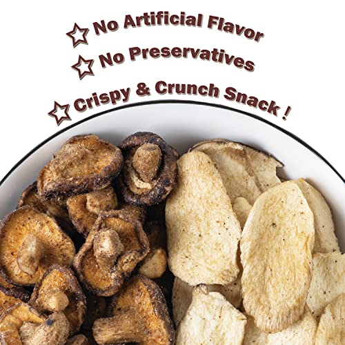Vigorous Mountains Mushroom Chips Veggie Snacks, Dried Shiitake And King Oyster Good Salted Crisp Mix thumb #1