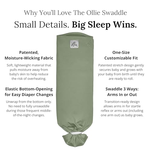 Image of The Ollie Swaddle - Adjustable Baby Swaddle for Newborns | Pediatrician-Approved for Safe Sleep | Easy Closure | Arms-Out | Lightweight, Machine-Washable | Easy Diaper Access