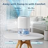 AROEVE Dehumidifier 1000ml, Dehumidifiers for Home, Auto Off, Auto Defrost, Peltier Technology, Coloured Light, Portable, Quiet, for Wardrobe, Bedroom, Bathroom - Image 2