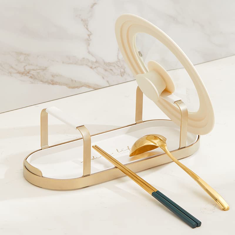 STARRY G Pot Lid Holder Stand, Kitchen Utensils Rest with Drip Pan, Cooking Spoon Rest with Lid Holder - Image 3