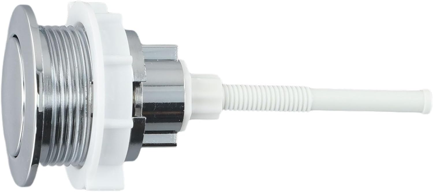 Single Flush Toilet Tank Button with Silver ABS Plastic Construction for Bathroom Water Conservation,10.5x3.6x3.6 cm Easy Installation Push Button