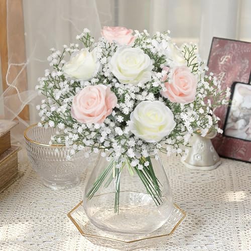 Image of Babys Breath Artificial Flowers, 24 Pcs White Fake Baby Breath Flowers