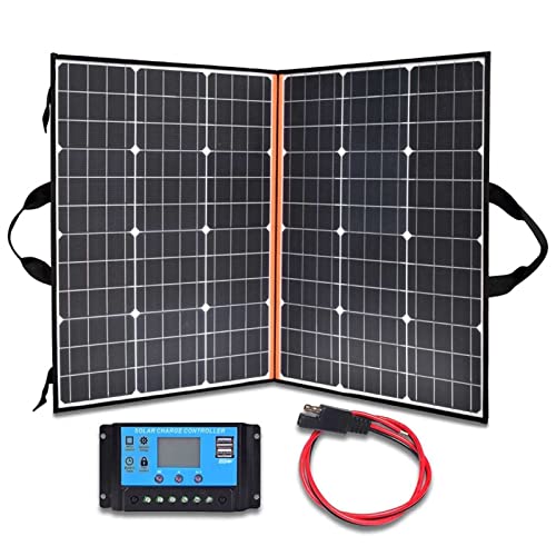 Wfhycoat Tragbares Faltbares Solar Panel Kit 200W 18V Monokristallinen Solarmodul Mit Controller USB Ausgang Zum Aufladen Von 5V/12 V/24V Batterien Geeignet Für Camping,Wohnmobil,Yacht Cover