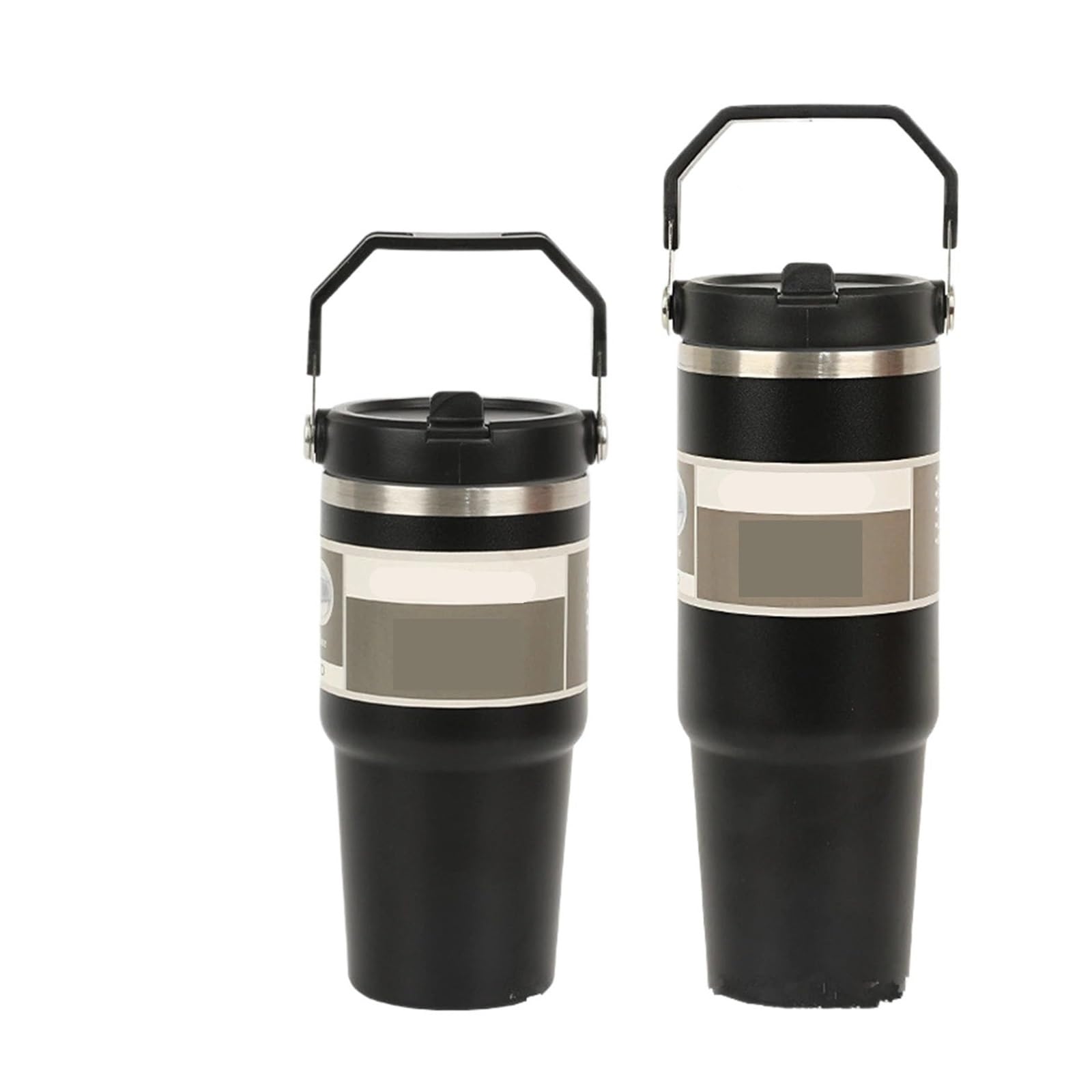 20/30OZ Edelstahl mit Deckel und tragbarem Tragegriff(Black)