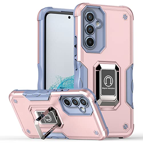 Samsung Galaxy A54 5G Phone Case with Built-in Kickstand, Shockproof Heavy Duty Military Grade Protective Cover Tough Armour Bumper Slim Hard Phone Case for Samsung Galaxy A54 5G, Rose Gold