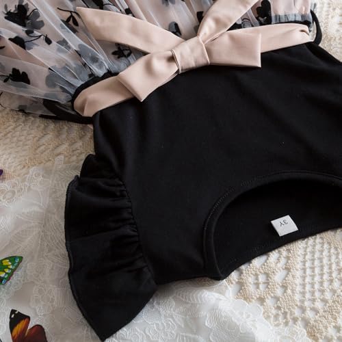 NNJXD Princess Girl Casual Bowknot Dress Ruffles Toddler Girls Kids Clothes3