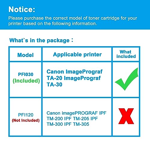 LCL Compatible Ink Cartridge PFI030 PFI-030 PFI030MBK PFI-030MBK (1PK 55ml Matte Black) Replacement for Canon ImagePrograf TA-20 TA-30 TM-240 TM-340 - Image 2