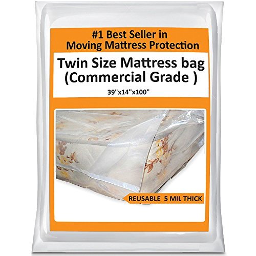 Twin Mattress Bag Cover for Moving or Storage 5 Mil Heavy Duty Thick