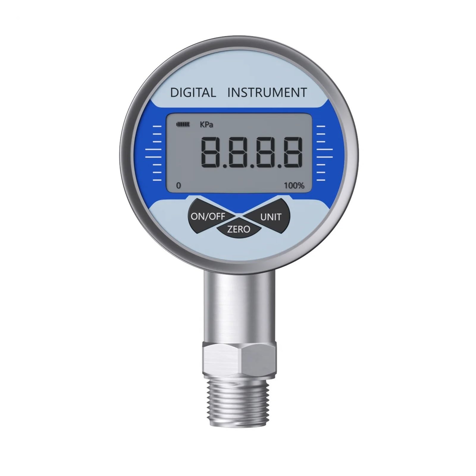 Digital Pressure Gauge, for Water Air Fuel Pressure G1/4 Pressure Meter with 0-60bar 400bar 16bar 20bar Pressure Guage (Color : Npt1-8 Radial, Size : 0-200bar)