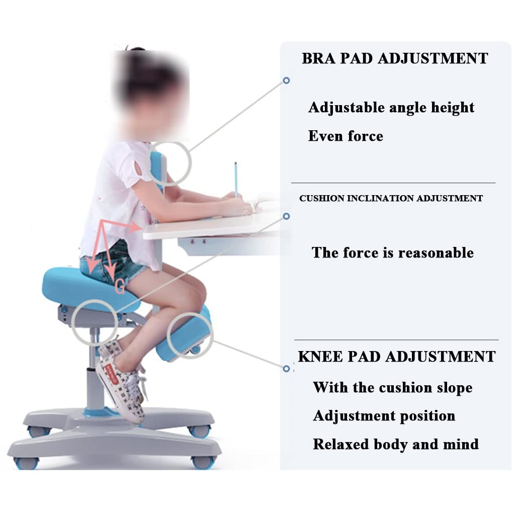 Sedia inginocchiata per correzione della postura, sgabello ergonomico con supporto posteriore con gambe scorrevoli, altezza regolabile per casa e ufficio