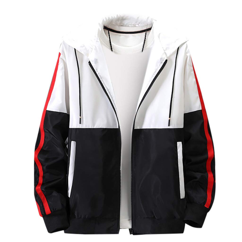 SOMESHINE Men's Lightweight Windbreaker Winter Jacket Water Resistant Shell Contrast Zip Front-Zip Jacket Breathable Outwear