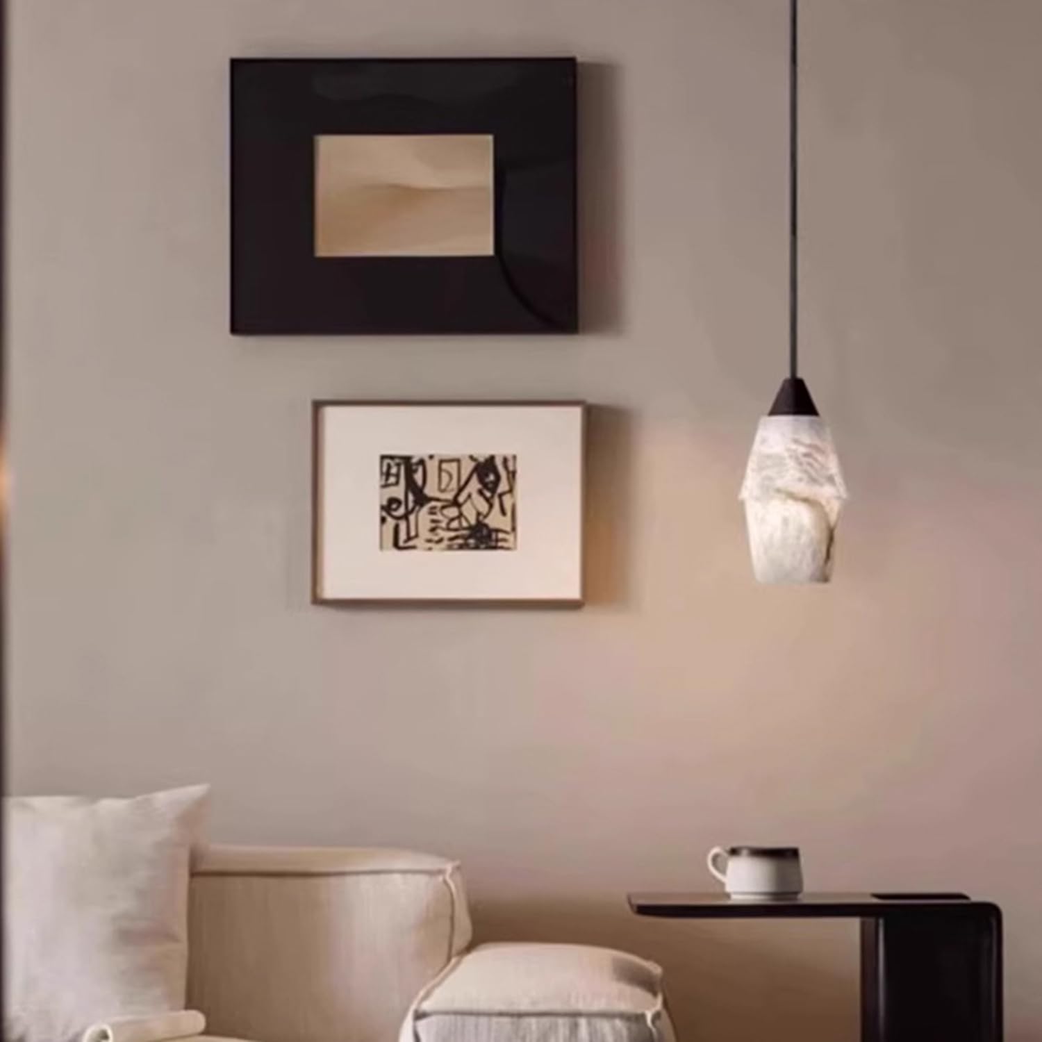 Nuovo lampadario a sospensione in marmo in stile cinese da 7,8 pollici