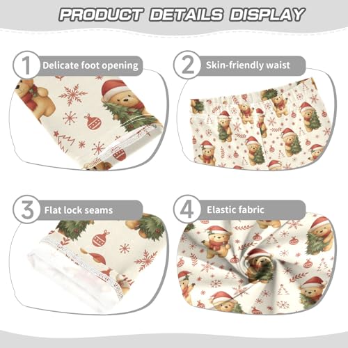 senya Girls Printed Leggings Yoga Pants Christmas Tree Bear Pattern for Kids in 4t to 10 Years, 4T3