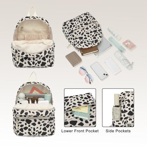 Image of Corduroy Womens Mini Backpack Girls Small Backpack Purse Fashion Casual Daypack School Bookbag (Cow Print)