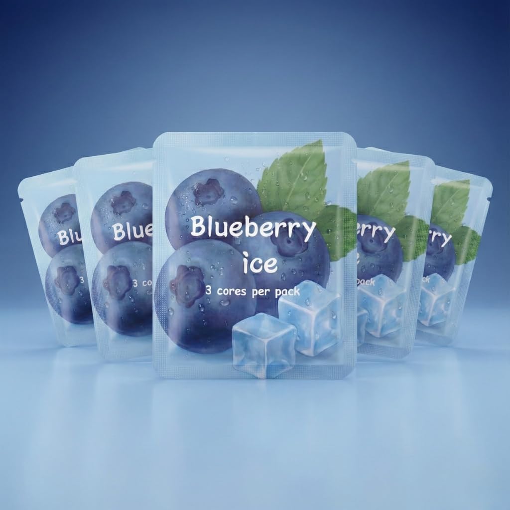 Natural Smokeless Vaporless Flavored Inhaler Travel Friendly & Portable Pen | Natural Flavored Air Puffer to Quit Bad Habits & Breathe Free (Flavor Pack of 5: Blueberry Ice)