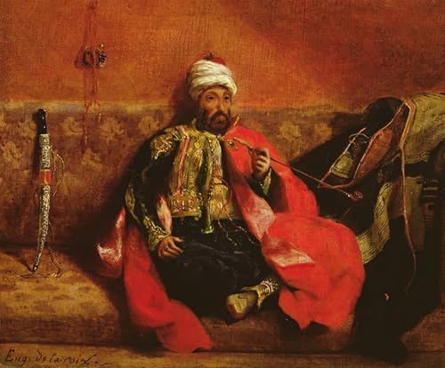 Lienzo mural de pintura famosa de Delacroix: arte de alta calidad de 60x90cm