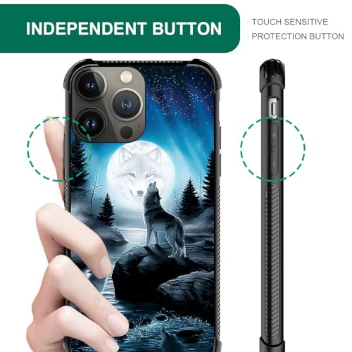 CARLOCA Compatible with iPhone 14 Pro Max Case,Star Howling Wolfs Graphic Design Shockproof Anti-Scratch Drop Protection Case for iPhone 14 Pro Max - image 2