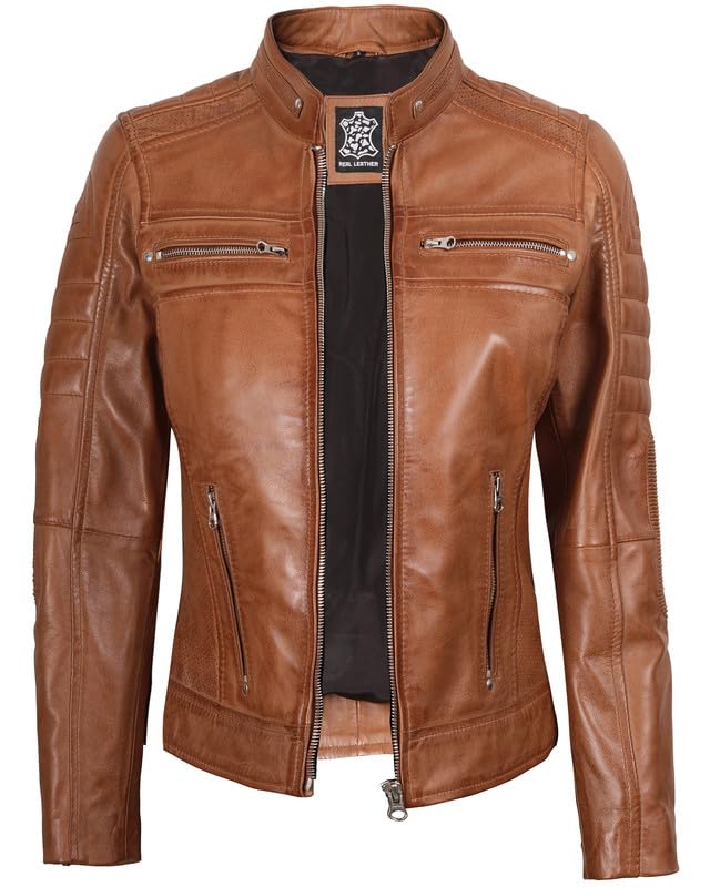 Blingsoul Cafe Racer Leather Jacket Womens - Real Lambskin Leather Jackets for Women2