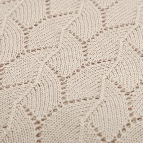 Image of mimixiong 100% Pure Cotton Baby Blanket Extra Soft Cellular Neutral Swaddle Receiving Crib Blanket for Newborn Baby Boy Girl Size 30 x 40 inches (Light Camel)
