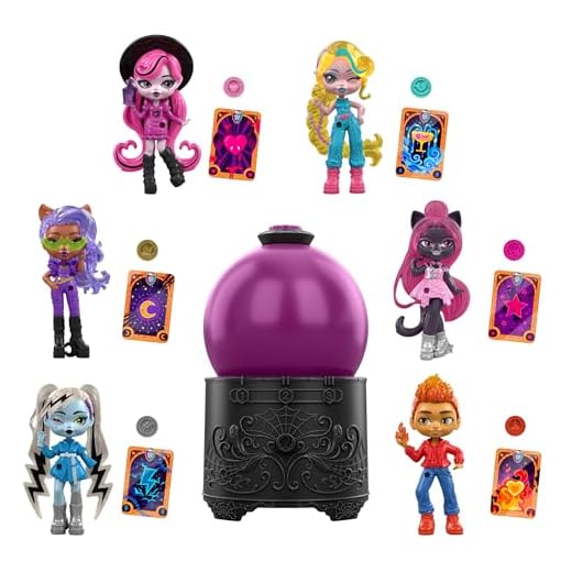 Monster High Potions Assortiment Boule de Cristal avec Mini-poupées, Figurines Surprises de 7,5 cm avec Fonction Water Reveal, Talisman et Carte de voyance (Les Personnages Peuvent Varier), JCX99
