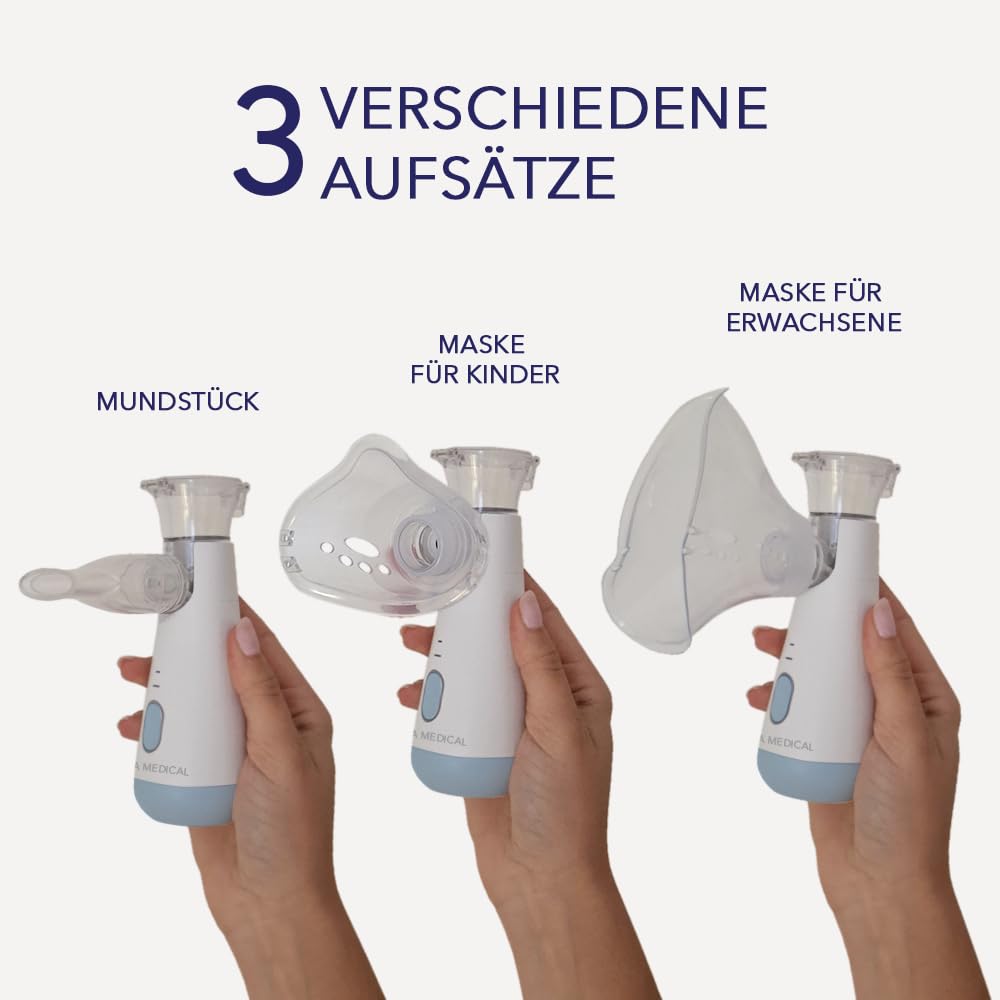 IEA Medical Inhalationsgerät blau – Vernebler Kinder & Erwachsene, tragbar