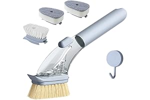 Dish Brush with Built-In Soap Dispenser for Effortless Kitchen Cleanup