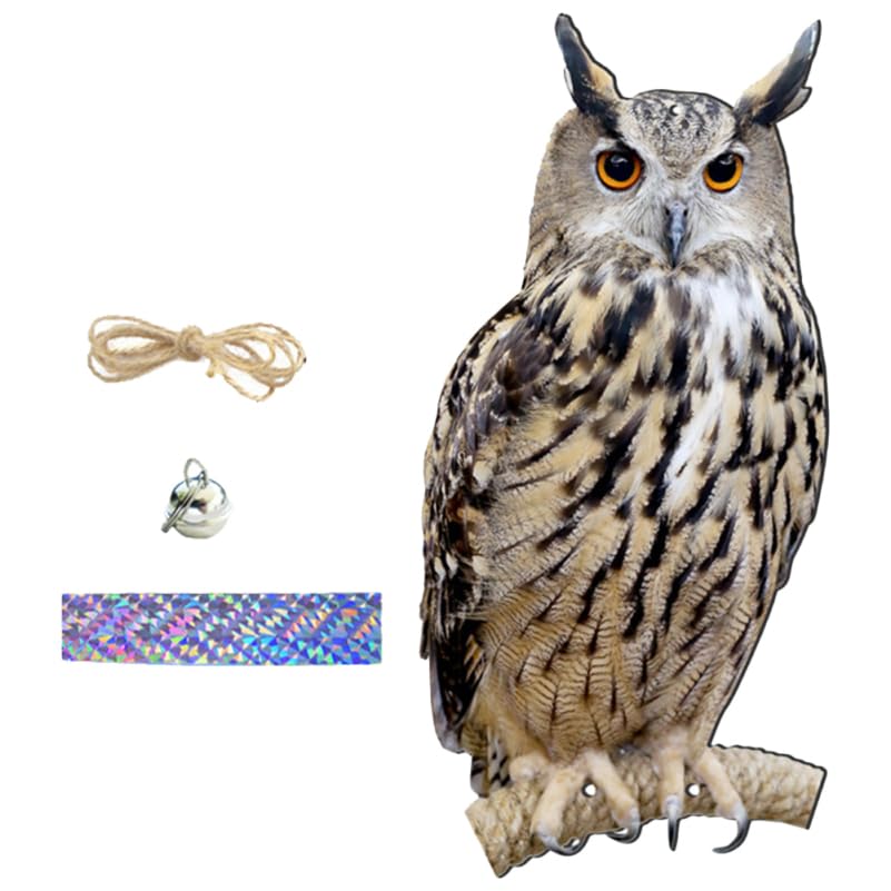 Hängende Eule Vogelabwehr, Eule Vogelscheuche Deko Rotierende...