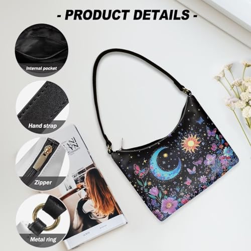 Image of Handbag for Women Leather Underam Shoulder Bag with Zipper Fashion Work Purse Waterproof Travel Wallet