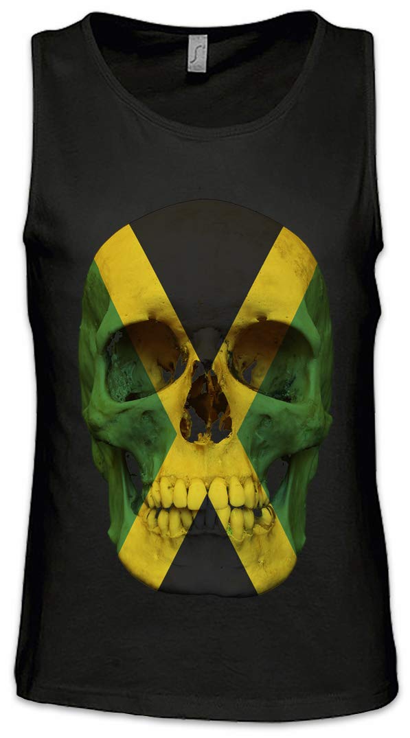 Urban Backwoods Men's Black Jamaica Jamaican Skull Flag Tank Top Training Gym Vest Shirt Size Xl