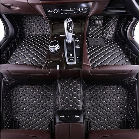 Image of SINEX Premium 7D car mat Full Set for Kia Syros (Model :2025) || Luxury Leather Double Car Floor Mat Complete Set || 100% Waterproof and Washable Color : Black