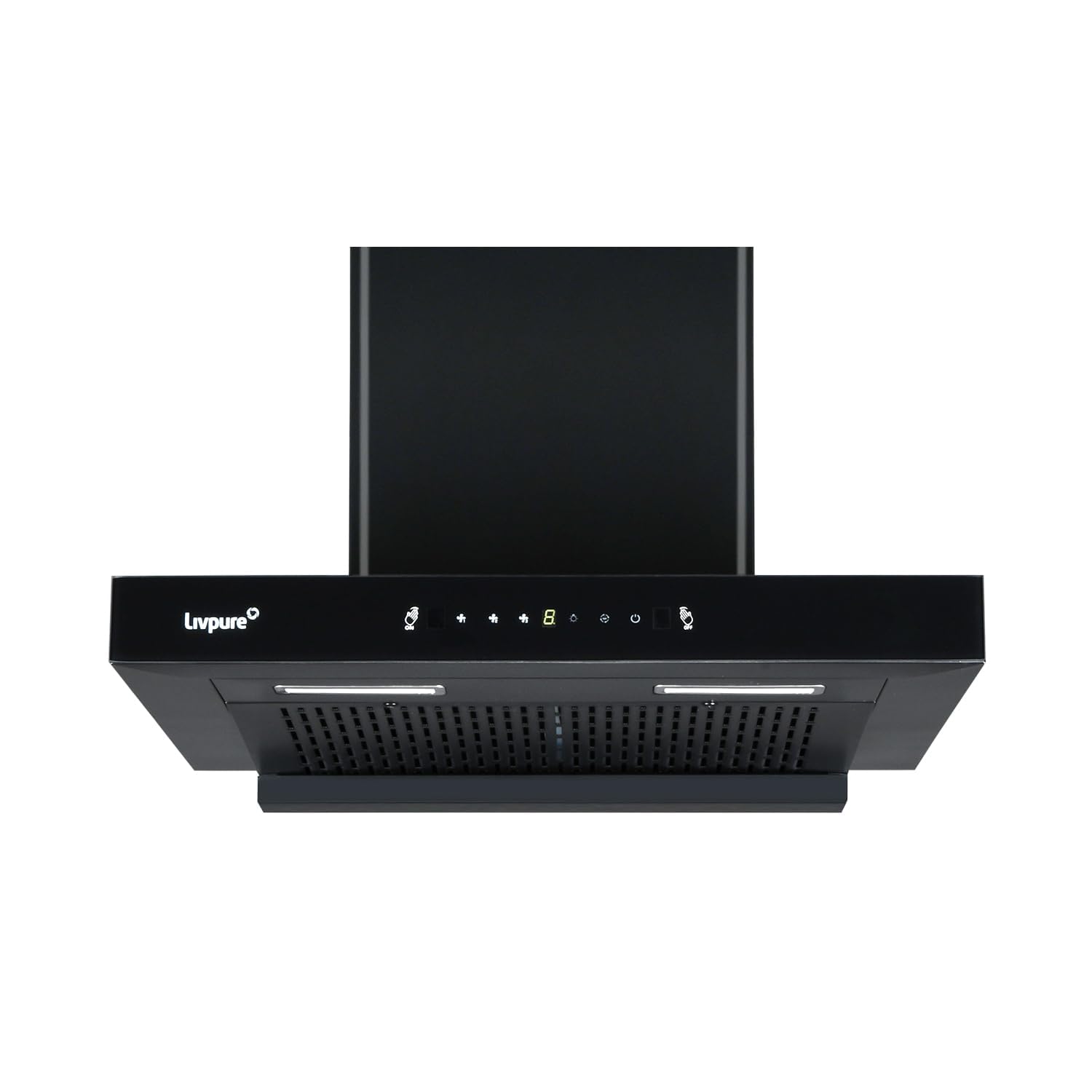 Livpure Fenix Plus 90 cm | T-Shape Chimney | 1500 m³/hr Suction | Filterless | Touch & Gesture Control | Low Noise | 10 Years Motor + 2 Years Comprehensive Warranty | Black