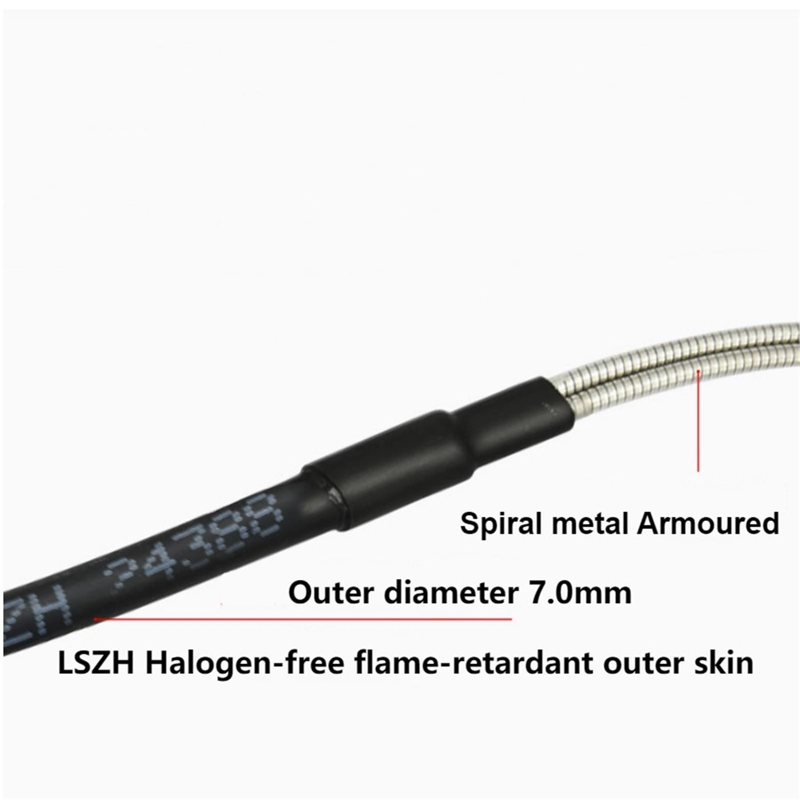 20 Metri Cavo Ottico Monomodale 4 Nucleo Impermeabile e Tensura Corazzato Cavo In Fibra Ottica Diametro 7mm (LC-FC 20meters)