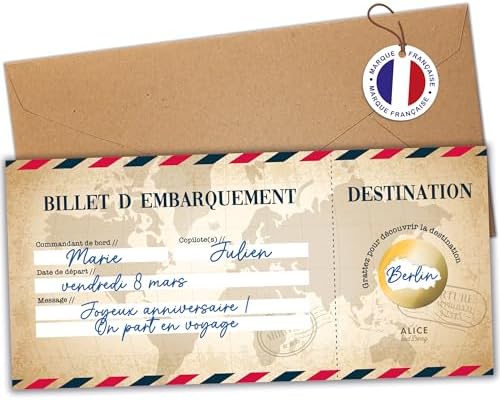 Carte à Gratter Voyage Surprise + Enveloppe Imprimée - Carte D