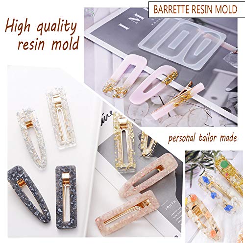 Mougigi 63Pcs Resin Molds Diy Hair Clip Jewelry Casting Mold,Resin Hair Clips Mold For Hair Pin Making, Hair Pin Silicone Resin Molds For Epoxy Resin Crafts #TOP2