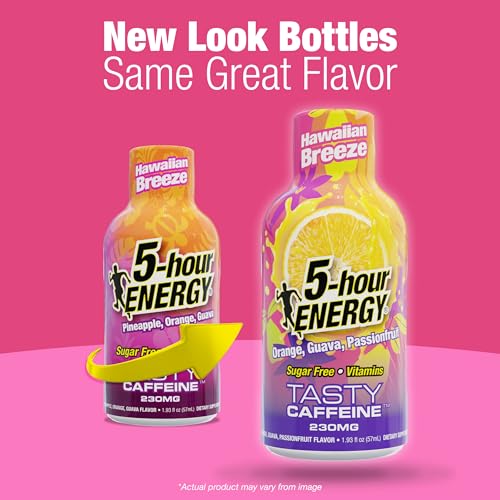 Image of 5-hour ENERGY HAWAIIAN BREEZE Flavor, 20 Count, 1.93 Fl Oz Energy Shot, Extra Strength, Amino Acids, B Vitamins, Sugar Free and Zero Calories