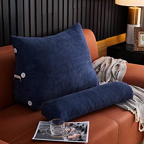 YZJJ Almohada De Lectura, Triangular Cojines, Multifuncionales Viaje Lumbar Sofá Cama Ajustable Cuña Almohada Cuña Soporte Trasero Extraíble