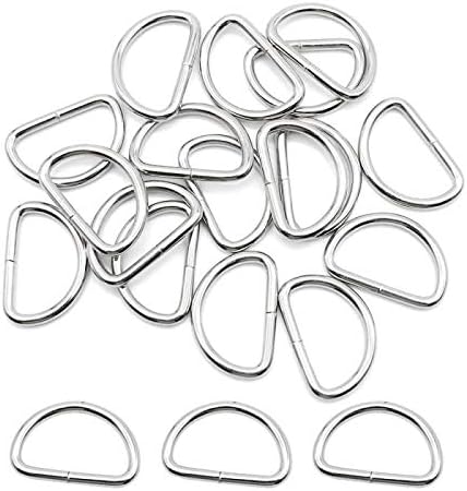 Booly Pack of 30 Silver D Ring Metal D Ring Buckles 26mm D Rings for Bag, Buckle, Straps, Belt, Backpack DIY Accessories