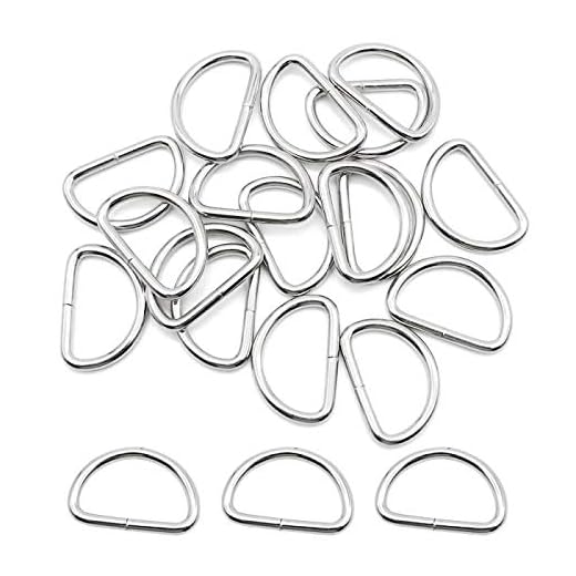 Booly paket med 30 silver D-ring metall D-ringspännen 30 mm D-ringar för väska, spänne, remmar, bälte, ryggsäck gör-det-själv-tillbehör